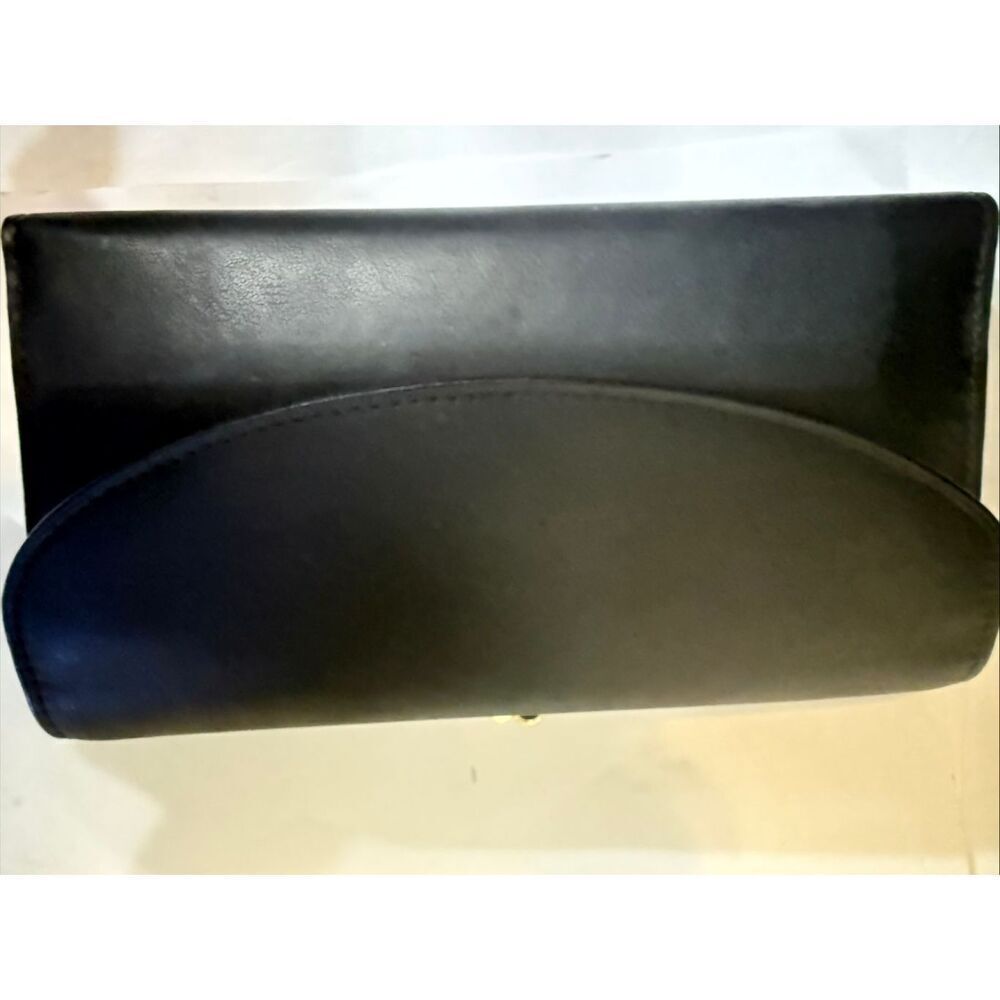 Field Manor Women's Full Grain Leather Card Slots Bifold Long Wallet Black